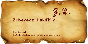 Zuberecz Makár névjegykártya